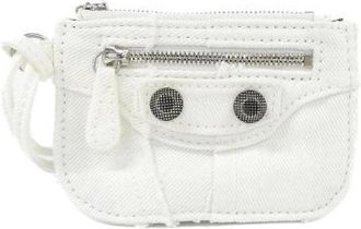 Balenciaga Pre-owned Le Cagole Denim Coin Case - Dames - Vintage Accessoires - Wit - ONE Size - Denim - Vintage
