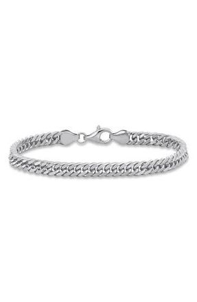 Delmar Mens Double Curb Link Bracelet in Silver at Nordstrom Rack