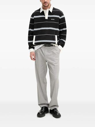 HUGO BOSS striped rugby shirt - men - Cotton - S - Black