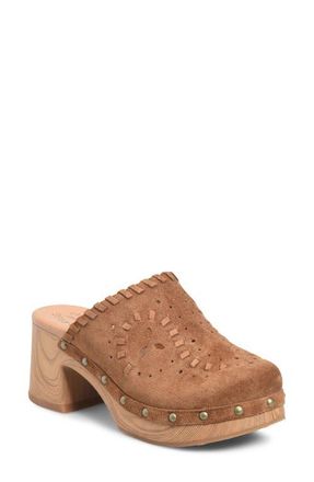 Kork-ease Tomika Perforated Clog in Tan Suede at Nordstrom, Size 10