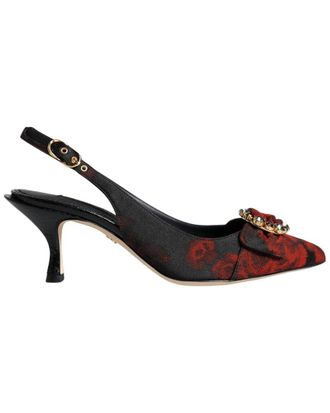 Dolce & Gabbana Snakeskin-Trim Slingback Pump