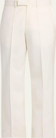 Alexander McQueen Mens Wool Pintuck-Pleated Wide-Leg Trousers