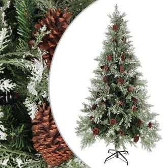 vidaXL Vidaxl - Rbol De Navidad Con Pi&ntilde;as Verde Y Blanco Pvc Y Pe 225 Cm