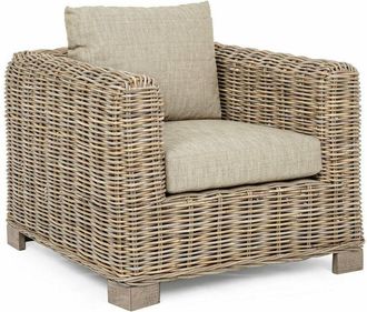 BIZZOTTO Poltrona Fortaleza con struttura in legno di mango e rattan, con braccioli, per esterno