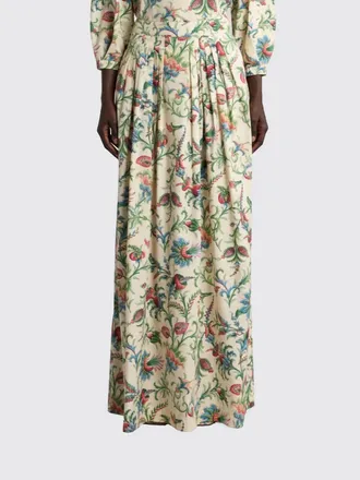 Etro Long Skirt in Cotton with Paisley Print