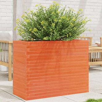 vidaXL Jardinera Madera Maciza De Pino Marr&oacute;n Cera 90x40x68,5 Cm Vidaxl