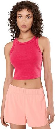 Beyond Yoga Garment Dye Rib Cropped Tank Top Womens Workout Washed Berry Red : XS, Cotton/Spandex