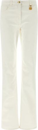 Elisabetta Franchi Skinny Jeans met Juwelen Hangslot - Dames - Bootcut Jeans - Wit - W30 - Katoen - Jeans