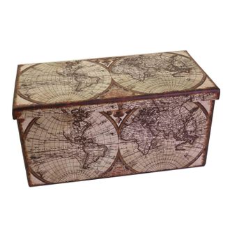 Vacchetti Vacchetti - Baule Ecopelle Pieghevole Mappamondo Rettangolare Cm 76x38h38