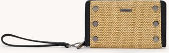 Hammitt Hammitt Bryant Wallet Noir Smooth Raffia Gunmetal