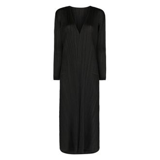Issey Miyake Pleats Dress - female - Issey Miyake - Midi Dresses - Black - L - Dresses