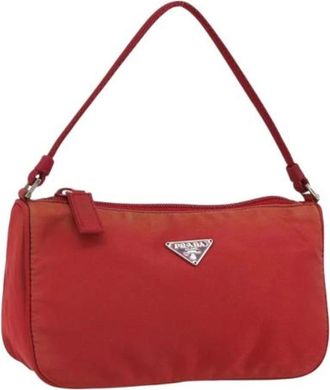 Prada Pre-owned Mini Bags, female, Red, Size: ONE SIZE Pre-owned Nylon Mini Bag