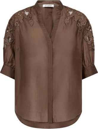 Co'Couture Overhemden, Dames, Bruin, XL, Blouses
