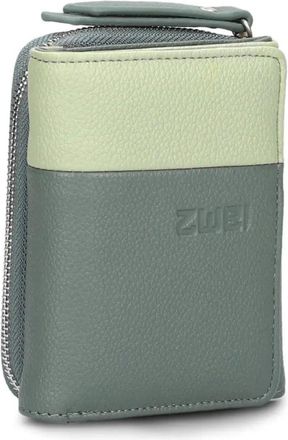 zwei Accessoires, Dames, Groen, ONE Size, Leer, Eva Evw 15 Portemonnee