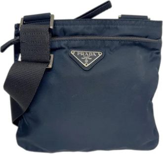 Prada Pre-owned Nylon shoulder-bags - Dames - Vintage Schoudertas - Blauw - ONE Size - Nylon - Vintage