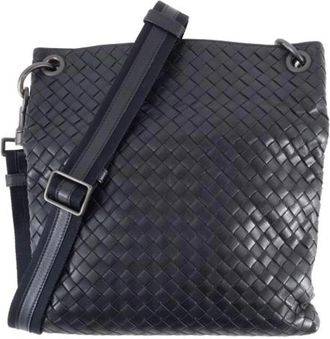 Bottega Veneta Pre-owned Vintage Leren Crossbody Tas - Dames - Vintage Schoudertas - Zwart - ONE Size - Leer - Vintage