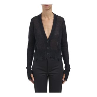 Isabel Benenato Cardigan corto in mohair e seta - - Knitwear - Donna - Nero - S