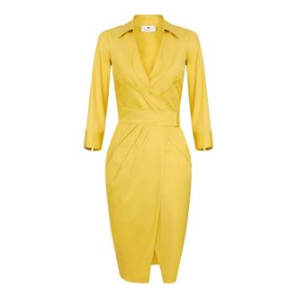 Elisabetta Franchi Dames, Jurken, Geel, Maat: XL Taf