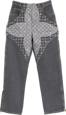 Louis Vuitton monogram-pattern jeans - Grey