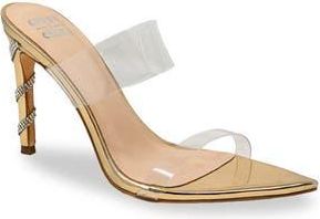 Chase + Chloe by Intouch Footwear Rhinestone Stiletto Mule Sandal in Gold Metallic at Nordstrom Rack, Size 8.5