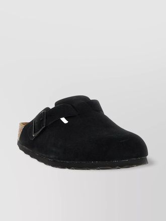 Birkenstock slip-on sandals with cork sole and suede upper