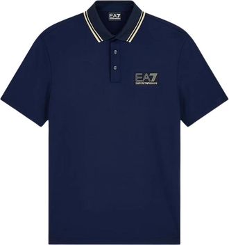 Emporio Armani Polo Premium Label - - Tops - Uomo - Blu - 2XL