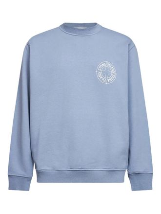 Stone Island Sweater met ronde hals en Compass-logopatch - Blauw