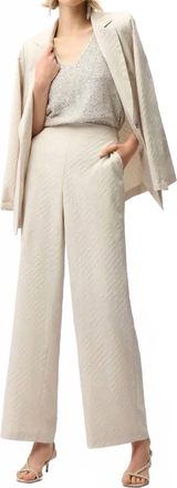 Joseph Ribkoff Geometric Textured Pull-On Wide Leg Pants In Moonstone