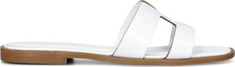 Stefano Lauran Witte Leren Slippers voor Dames - Dames - Sandalen - Wit - 36 EU - Leer - Schoenen