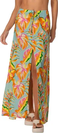 Maaji Fiesta Bloom Cover-Up Maxi Skirt in Aquamarine at Nordstrom, Size X-Large