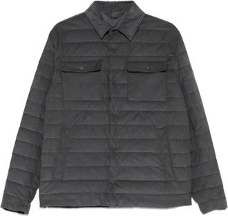 Herno Grijze Gewatteerde Jas Knoopsluiting - Heren - Winterjassen - Grijs - 2XL - Jassen