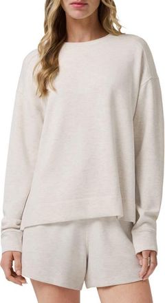 Travis Mathew Skyloft Crewneck Sweatshirt in Heather Brazilian Sand at Nordstrom, Size Medium