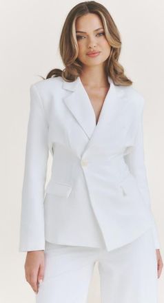 Six Stories Asym Tailored Jacket in White at Nordstrom, Size 10