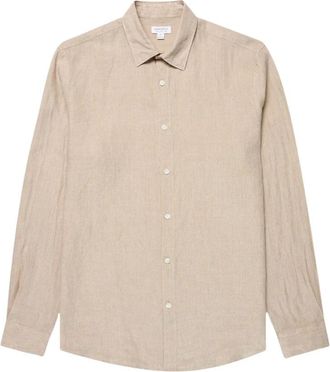 Sunspel Casual Shirts - Heren - Casual Overhemden - Beige - XL - Overhemden