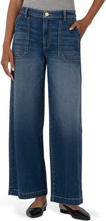 Kut from the Kloth Meg High Rise Wide Leg Jeans in Dark Wash at Nordstrom Rack, Size 12