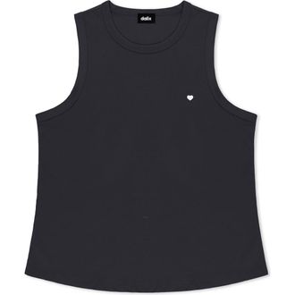 Dalix Lil Heart Cotton Jersey Tank in Ink Blue at Nordstrom, Size Xx-Large