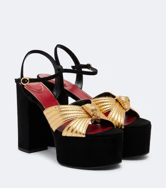 Valentino Garavani Crasher metallic leather platform sandals