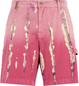 Moschino Lange vervaagde roze broek - Heren - Denim shorts - Veelkleurig - M - Katoen - Korte Broeken