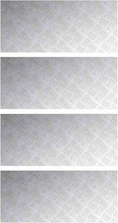 vidaXL Checker Plates 4 pcs Silver 90 x 40 cm Aluminium Vidaxl