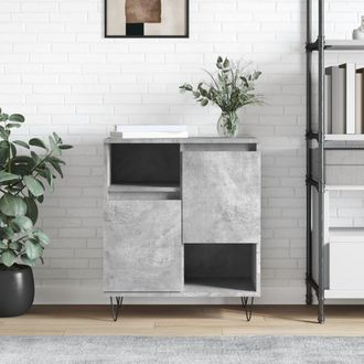 vidaXL Vidaxl - Aparador De Madera Contrachapada Gris Hormig&oacute;n 60x35x70 Cm
