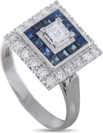 Luxury Bazaar Platinum 0.40ct Diamond and Sapphire Ring MF15-041426