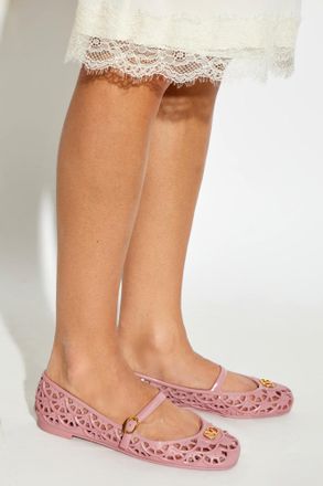 Valentino Garavani Rubber Ballerinas With A Strap, Womens, Pink