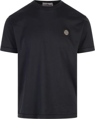 Stone Island Tops, Heren, Blauw, S, Katoen, Blauwe Katoenen T-shirts en Polos