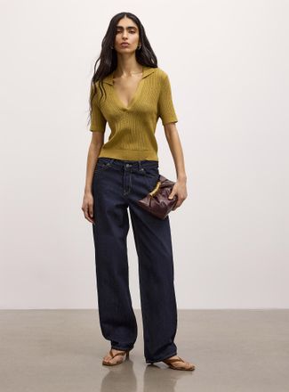 Jack & Jones Womens Fuji dark indigo denim barrel-leg jean