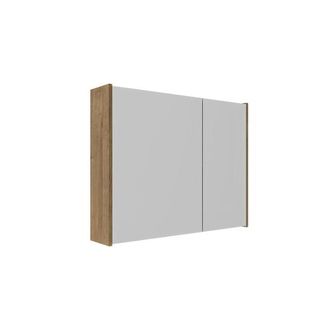 Saniclass Holz Atelier Spiegelkast - 80x63x16cm - inclusief zijpanelen - Eiken natural