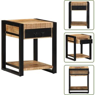 vidaXL Tavolino da camera da letto - vidaXL Tavolino 40x40x50 cm in Legno Grezzo Massello di Mango - Tavolino da angolo lettura