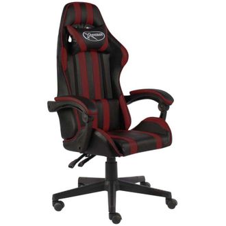 vidaXL Vidaxl - Silla Gaming De Cuero Sint&eacute;tico Negro Y Rojo Tinto