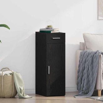 vidaXL Sideboard Black oak 30 x 42.5 x 93 cm Engineered wood vidaXL