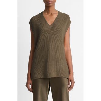 Vince Wool & Cashmere Rib Sweater Vest in Vine at Nordstrom Rack, Size Medium