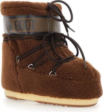 Moon Boot Womens Bootie Icon Low Fleece Brown Boot